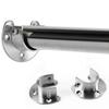 2PCS Stainless Steel Round Tube Bracket with Screws Closet Rod Brackets Durable Flange Seat