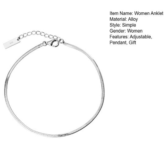 Простой женский ножной браслет, регулируемая длина, цепочка для ног, кулон, браслет для ног, стильный ювелирный подарок