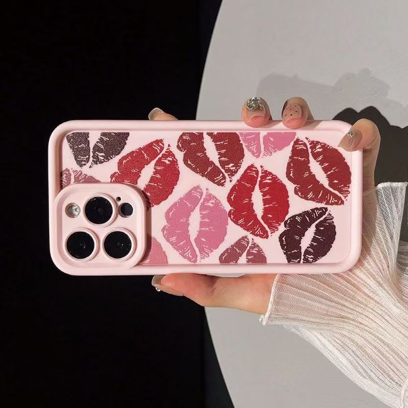 Красный отпечаток губ подходит для чехла на мобильный телефон iphone17pro 16 Apple 15/14 Европа и Америка 13promax новый 12.