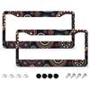 Tropical Palm Leaves License Plate Frames - 2 Pcs Set 2 Holes Metal Aluminum Auto Car Accessories Decoration License Plate Frame 6.3" X 12.2" Fit US