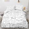 Modern Duvet Cover Set School Genius Smart Student Math Geometry Science Number Formule Image Decorative Polyester Bedding Set