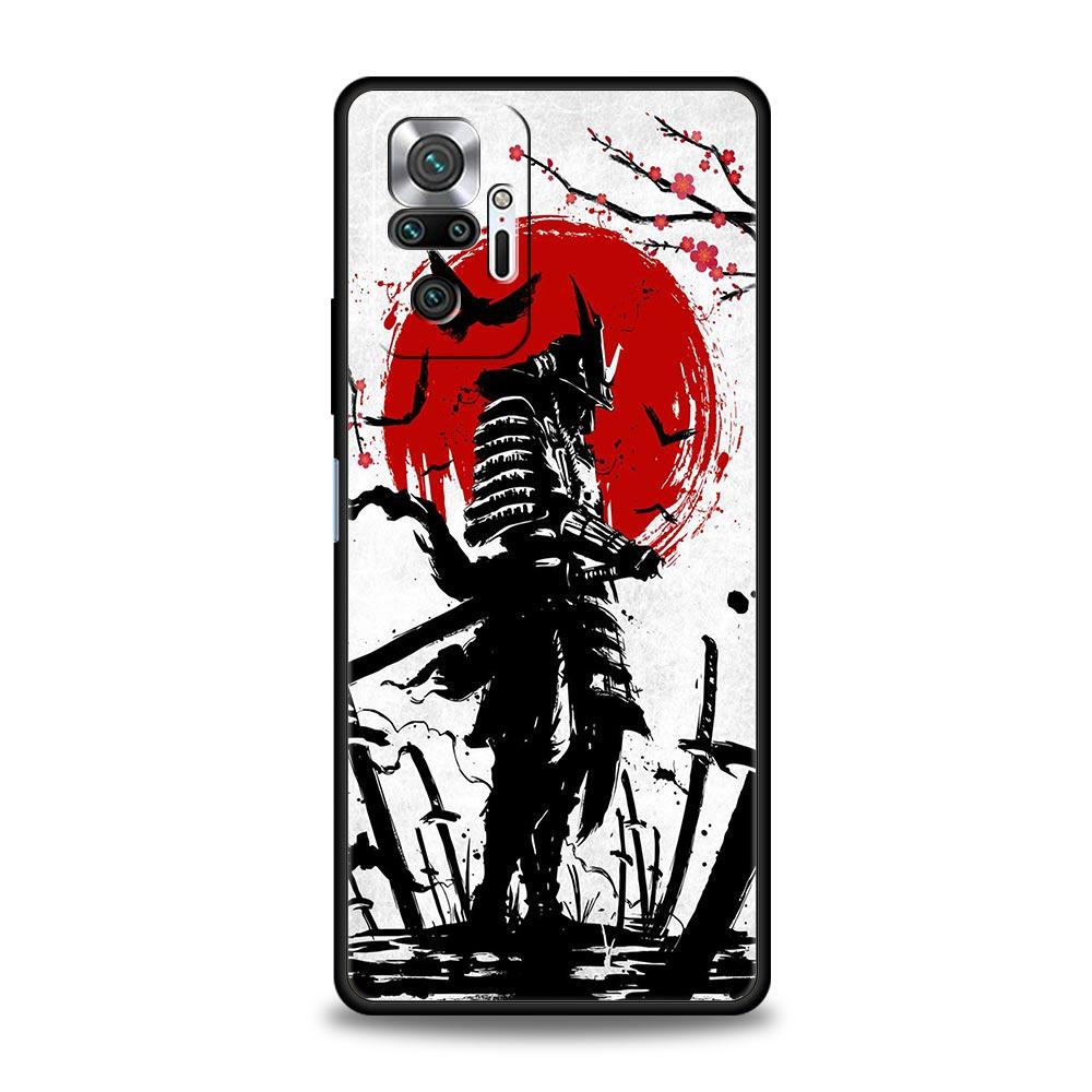 Японский чехол Redsun Samurai Bushido для телефона Xiaomi Redmi Note 12 10C 10 11 9 8 Pro Plus 9S 7 8T 9T 9A 8A 9C K50 K40 игровой чехол