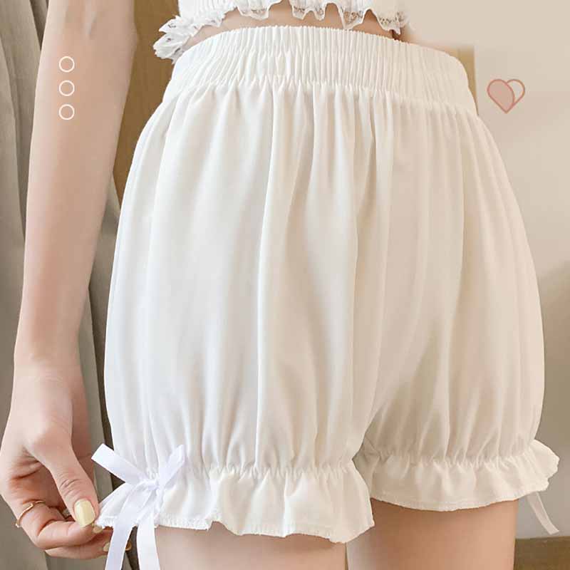 Victorian Gothic Lolita Safety Shorts Women Sweet Lace Ruffles Cotton Tiered Underwear Short Pants Girls Vintage