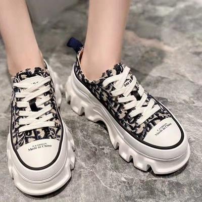 Мода 2024 Новые Принтованные Высокие Кеды Холщовые Кроссовки Харадзюку Модные Шнуровка Все-сочетаемые Плоские Женские Классическая Уличная Одежда Обувь на Платформе