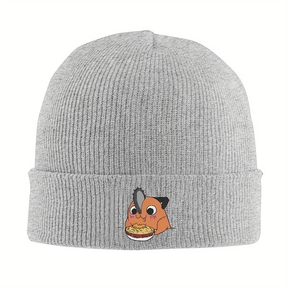New pc Women Unisex Beanie Cute Pochita Eat RaUnisex Accessories Warm Knitted Caps Unisexga Bonnet Hats