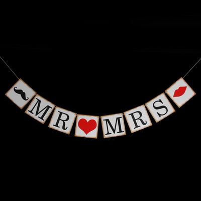 MR&MRS Бантинг Свадебная вечеринка Баннер Гирлянда Фото Реквизит Подвесной Декор