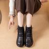 Fashion New Cow Genuine Leather Snow Boots Women Ankle Booties Platform Wedge Winter Plush Short Boots Mother Shoes for Women