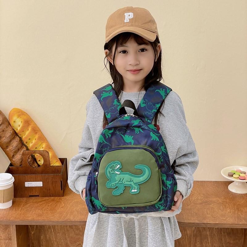 Stylish Childrens Dinosaur School Backpack Charming Nylon Material For Young Students