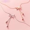 Женская летняя мода Простое ожерелье с кисточкой-бантом Цепочка на ключицу Ожерелье Ювелирные аксессуары Подарки на День святого Валентина День рождения