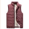 Men's Casual Solid Color Zipper Vest, Men's And Women's Stand-up Collar With Fleece Vest Jacket