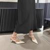 Brand Designer Women Low Heels Sandals Pointed Toe Slippers Summer Sexy Shoes Dress Slingback Slides Flip Flops Pumps Chaussures
