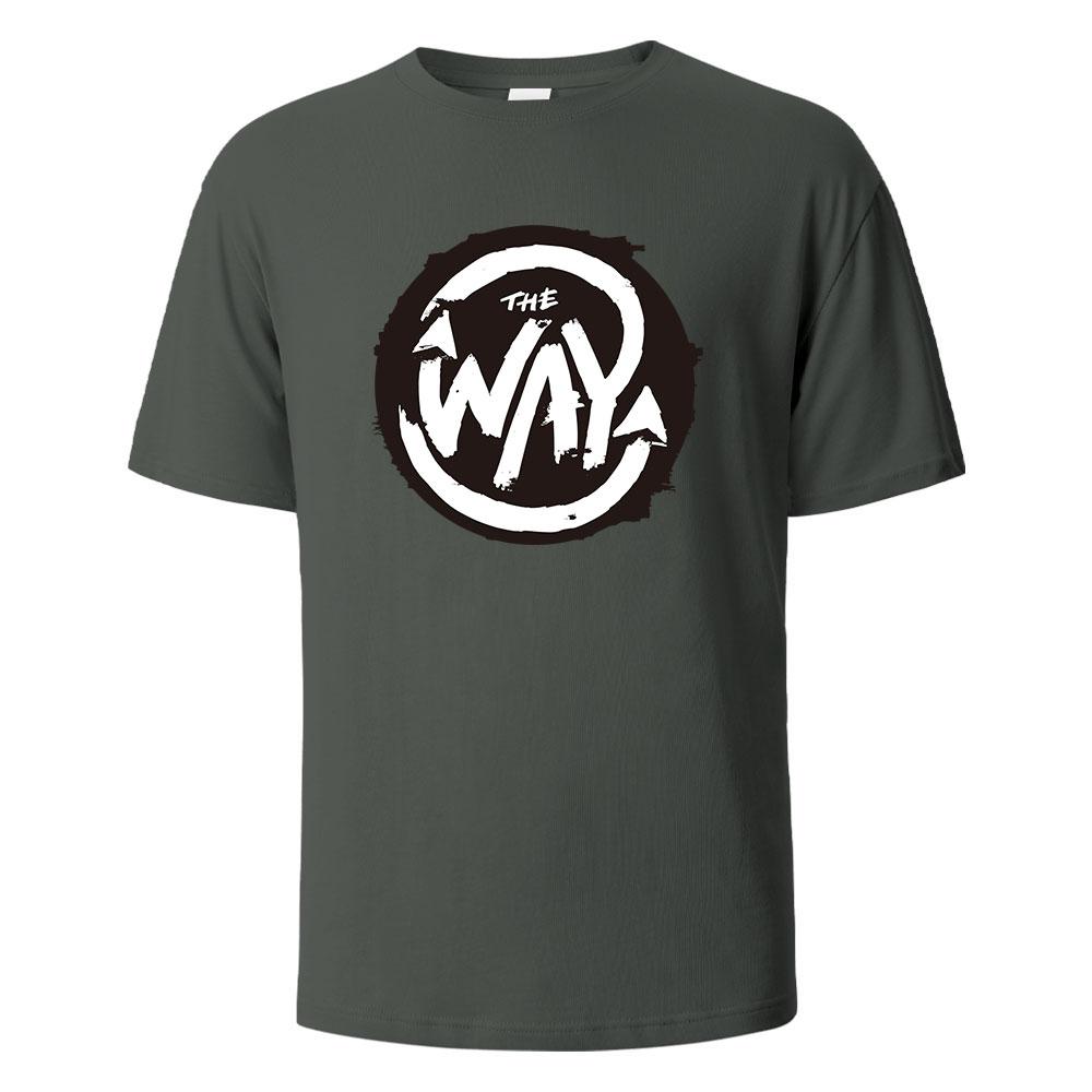 Мужская футболка с принтом The Way Streetwear 100% Хлопок Топы для мужчин и женщин Летние дышащие с коротким рукавом Повседневные базовые футболки с круглым вырезом