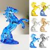 Fake Crystal Horse Figurine Artistic Simulation Pony Statue Miniature Zodiac Animal Sculpture Home Office Desktop Feng Shui Decoration Ornament