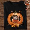 Custom Dog Cat Photo Halloween Pumpkin Dark Shirt S-5XL AD571 Unisex T-Shirt