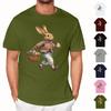 Пасха - мужская повседневная мешковатая футболка с принтом кролика, круглый вырез, пуловер, топ с короткими рукавами