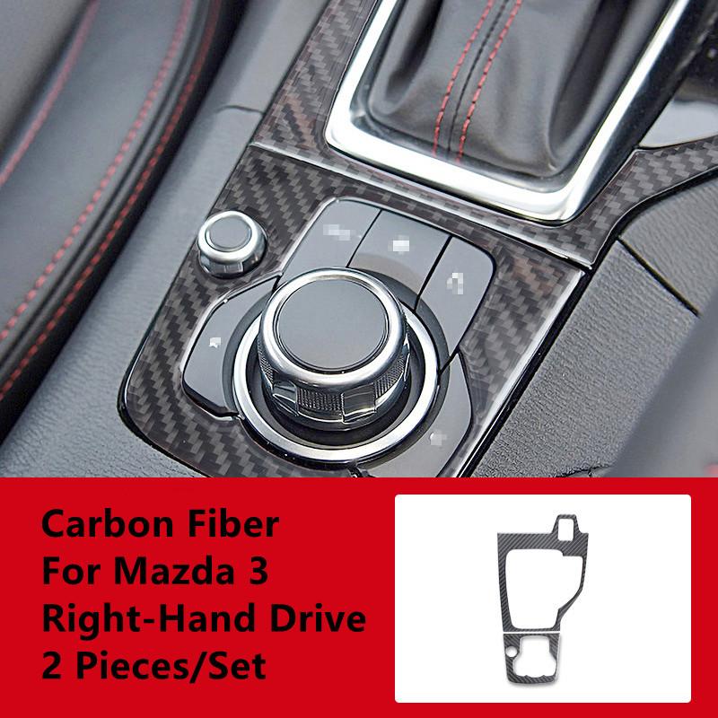 Углеродное волокно автомобильная дверь, панель переключения передач, центральное управление, декоративная крышка, наклейки для салона автомобиля Mazda 3 Axela