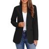 Women's Fashion Casual Solid Color Long Sleeved Button Up Suit Collar Jacket Temperament Jacket