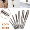 YH 7pcs M3-M12 HSS Metric Tapper Right Hand Thread Tap Tool 0.5mm-1.75mm Pitch