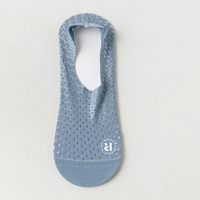 Summer Socks Hollow Out Mesh Breathable Invisible No Show Sock Slippers Solid Color Silicone Non-slip Low Cut Boat Socks