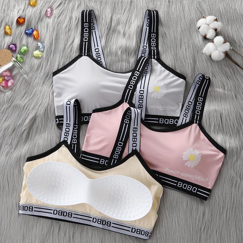 Девочки-подростки, учащиеся младших классов средней школы, 12-20 лет, нижнее белье, новый дышащий топ с запахом на груди, спортивный бюстгальтер без стального кольца