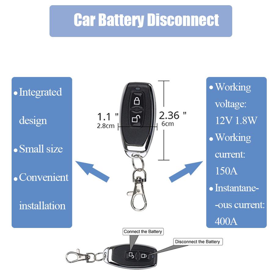 Универсальное беспроводное реле отключения аккумулятора автомобиля 12 В, главный выключатель, пульт дистанционного управления 1x