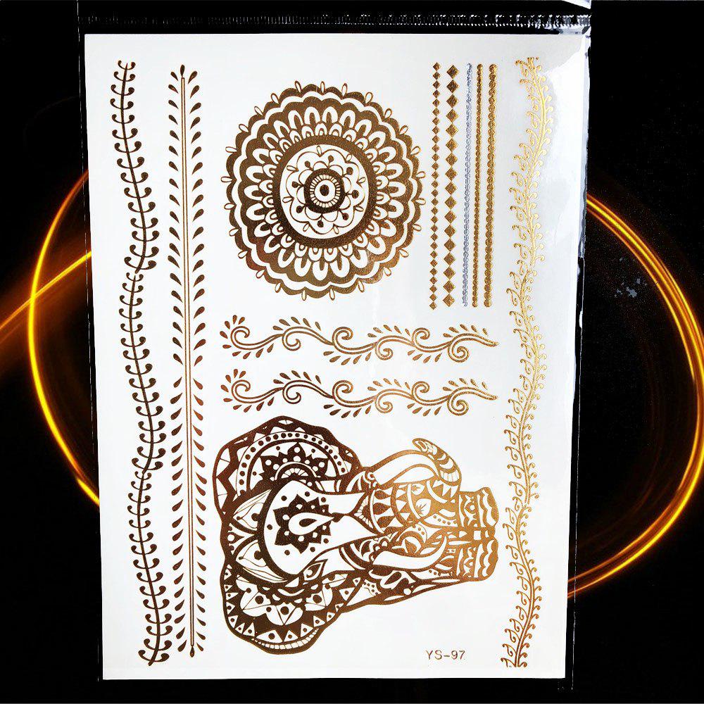 1PC Women Body Art Gold Metallic Tattoo Sticker Chain Bracelet Fake Jewelry