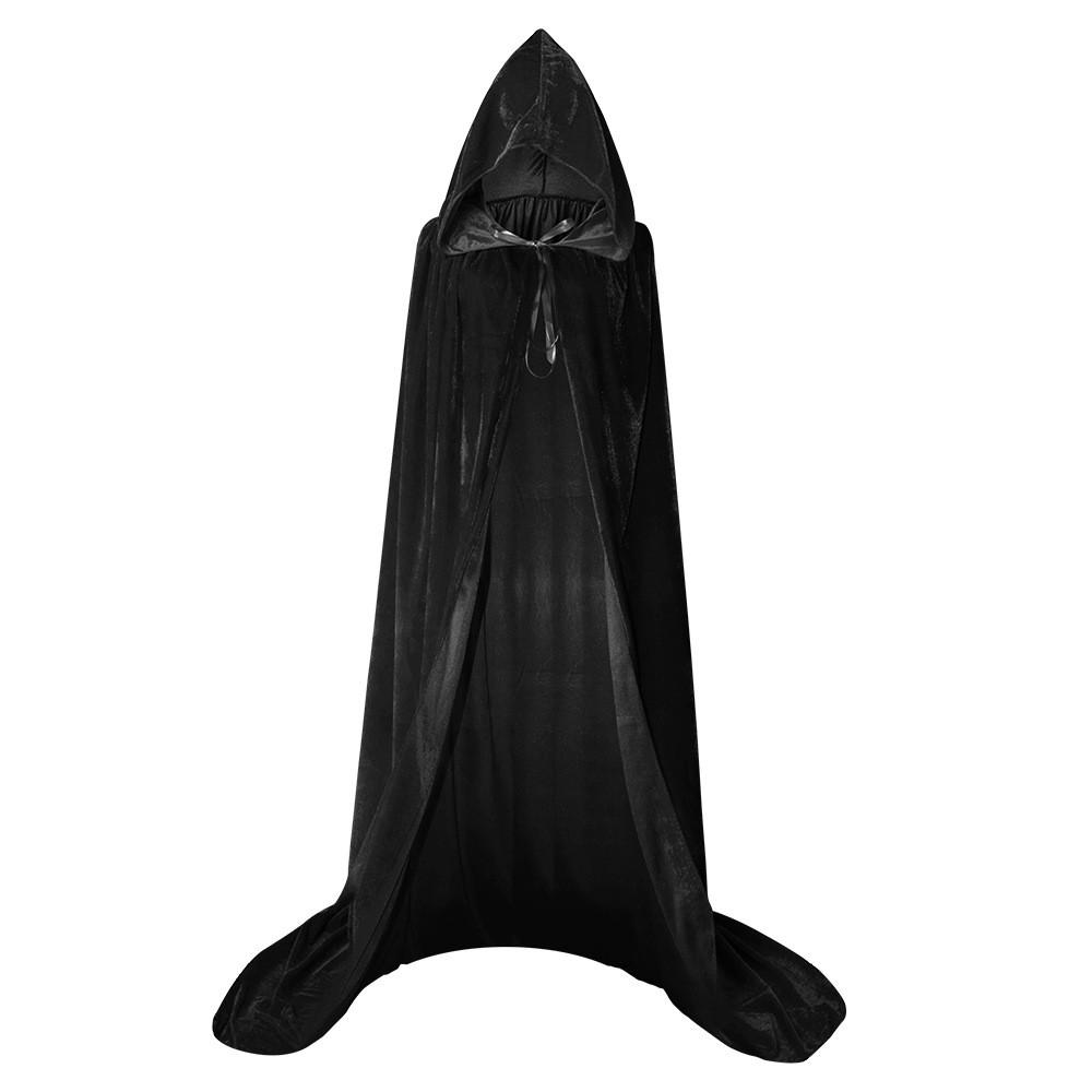 Hood Cosplay Cloak Medieval Long Cape Halloween Party Women Men Adult Long Mage