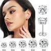 2PC/Set Fashion Crystal Studs Earrings for Women Simple Round 4 Prong Cubic Zirconia Stainless Steel Earrings Jewelry