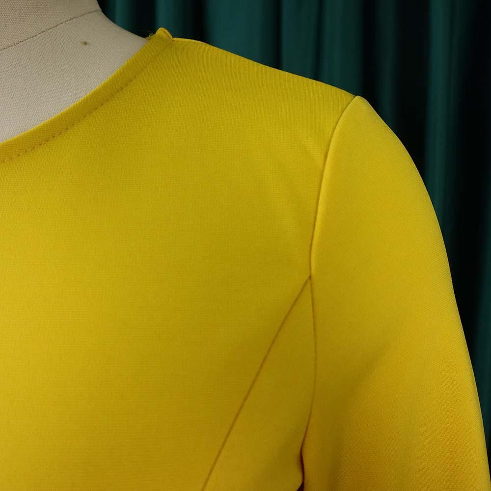 Плюс размер женское летнее модное платье с рюшами женское цельное однотонное деловое платье