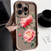 Ретро пион Защитный чехол для телефона Для iPhone 16 15 Pro Max 14 13 12 11 X XS 15 14 Plus 12 13 Mini Ударопрочный Модный мягкий Чехол