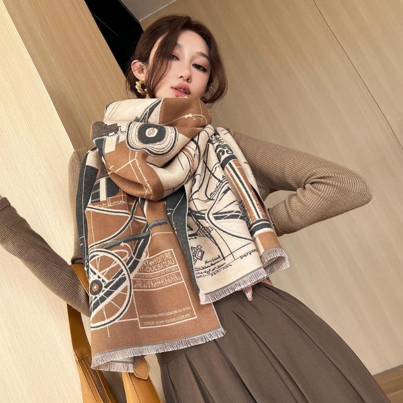 Versatile Thickened Scarf Women's Autumn and Winter New Galaxy Dreaming Jacquard Shawl Premium Sense External Warm Scarf