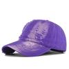 Solid Color Baseball Cap With Curved Brim Washed Cotton Sun Hat