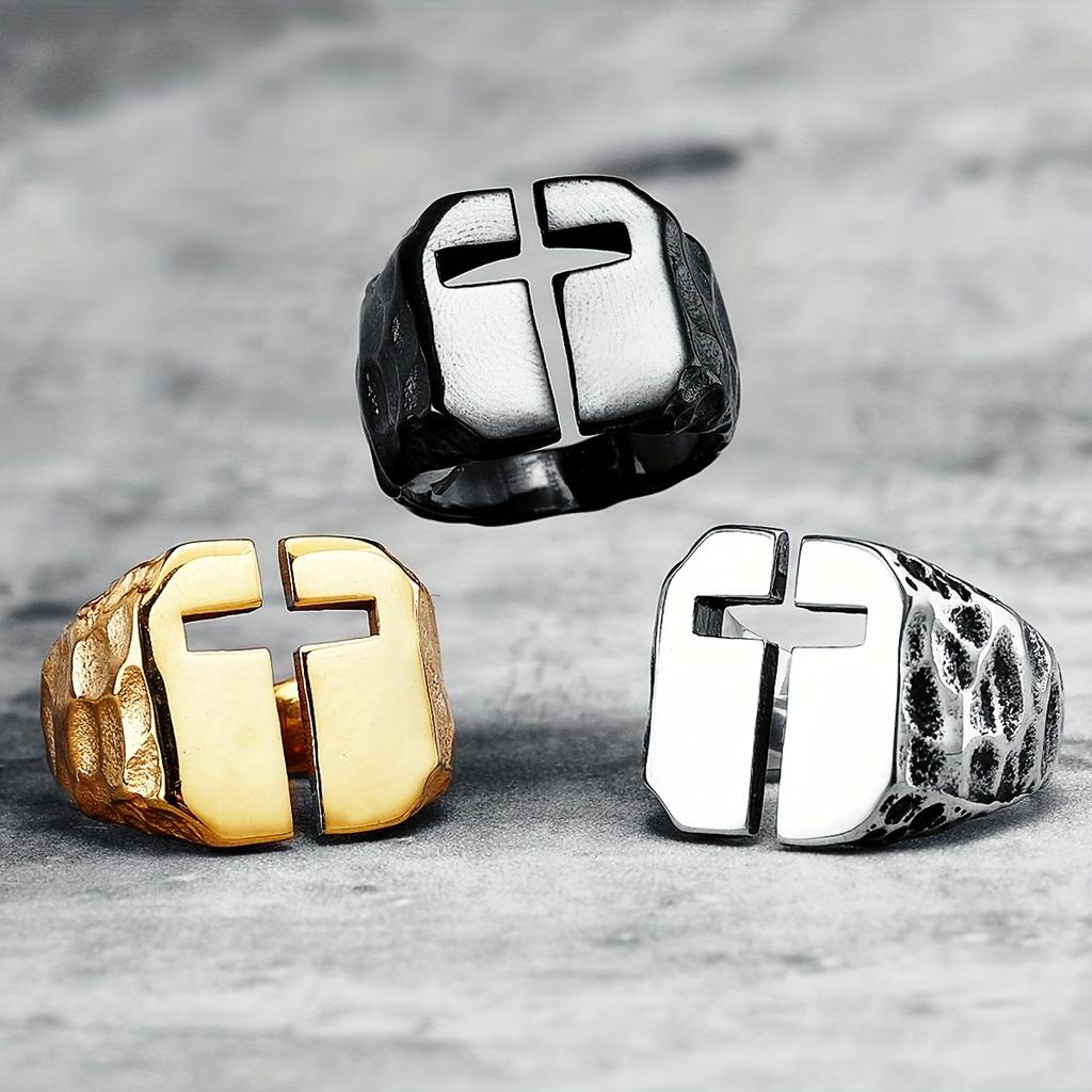 New Product New Creative Design Vintage Cross Crusade Men's Ring