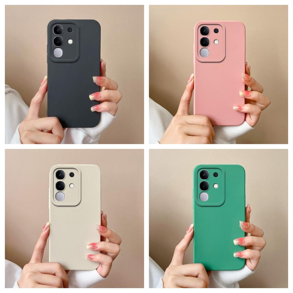 Для Vivo T4x Y29 Y29S Y39 S19 Pro Y19S V30 V40e V50 Y04 iQOO Z9s V40 Lite(ИДН) Новый чехол Роскошный однотонный мягкий силиконовый противоскользящий чехол для Vivo Capa