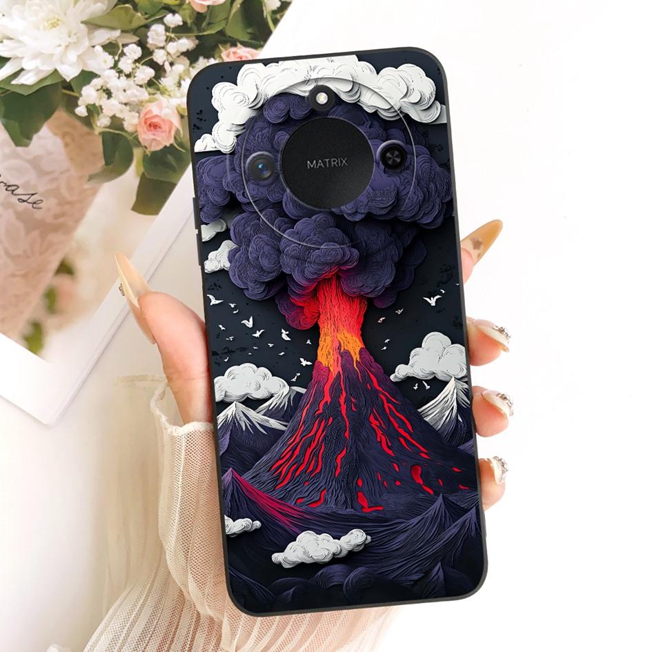 For Honor X9c Case 6.8" Cute Cartoon Cat Soft TPU Liquid Silicone Shockproof Cover For Honor X60 Bumper on HonorX9c Smart Fundas