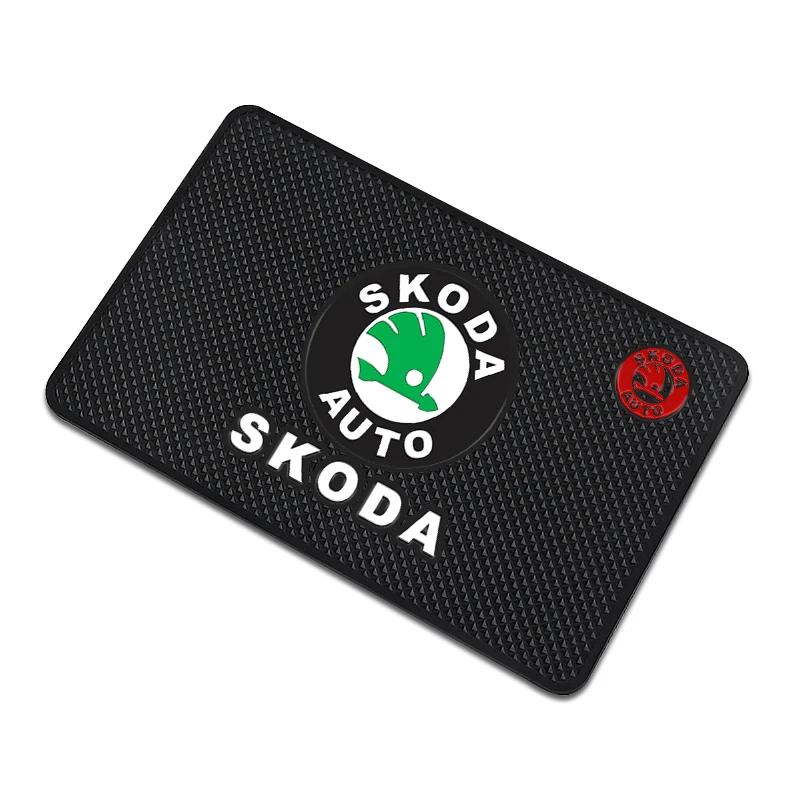AAFO1 1Pcs Car Anti Slip Mat Phone Holder Non-Slip Pad Car Accessories For Skoda Octavia Rapid Kodiaq Karoq Superb Fabia Kamiq VisionS