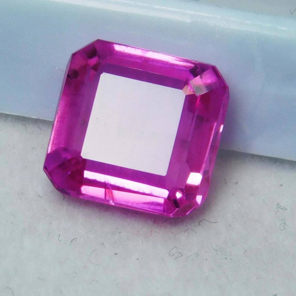 Beautiful Pink Sapphire Natural Square Cut 10+ Ct Certified Loose Gemstone