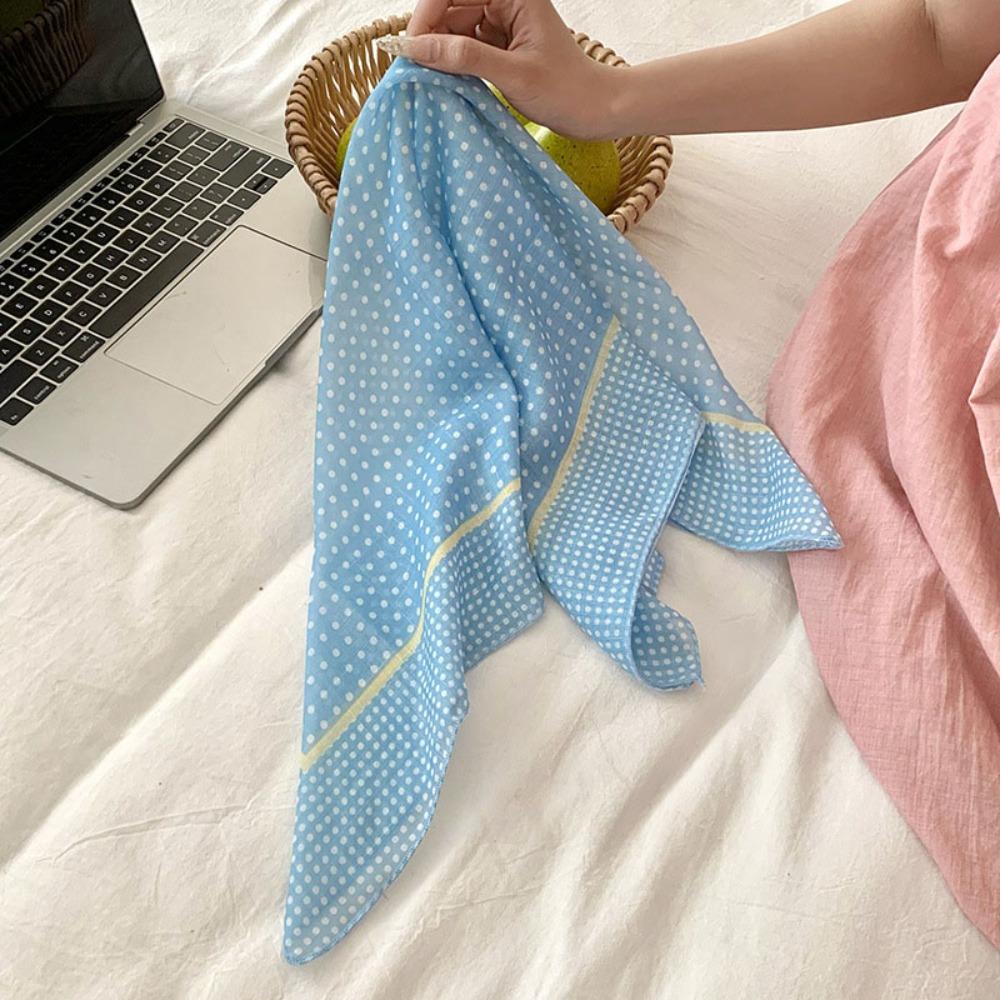Sunscreen Small Square Scarf Neckerchief Headscarf Sweet Printed Silk Scarf  Girl
