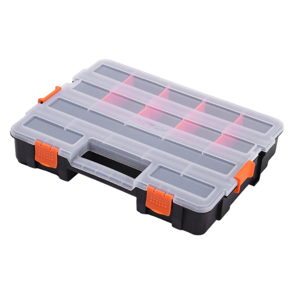 Double Side Tools Box Hardware Storage Box Small Parts Storage Case Hardware Tool Arrangement Box for Screws Nuts Nails Bolts