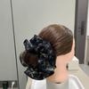2025 High-End Retro Korean Ink Wash Scrunchie Hair Flower Accessory