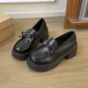 Модные повседневные универсальные туфли Мэри Джейн на платформе, осенне-зимние, в британском стиле, женские маленькие кожаные туфли на толстом каблуке, лоферы на высоком каблуке