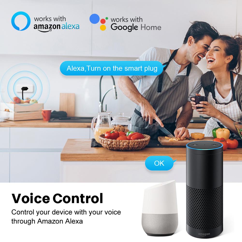 Tuya 16a Бразильская стандартная умная вилка Wi-Fi Smart Life Бразильская розетка с монитором мощности Голосовое управление для Alexa Google Home
