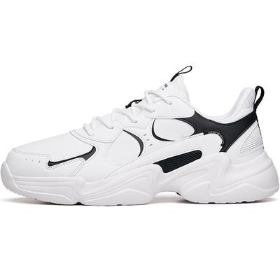 Lifestyle Series Кожа Синтетическая кожа Ткань Нескользящие Износостойкие Низкие Кроссовки Папа Мужские Кроссовки Белый Черный 111938822R-16