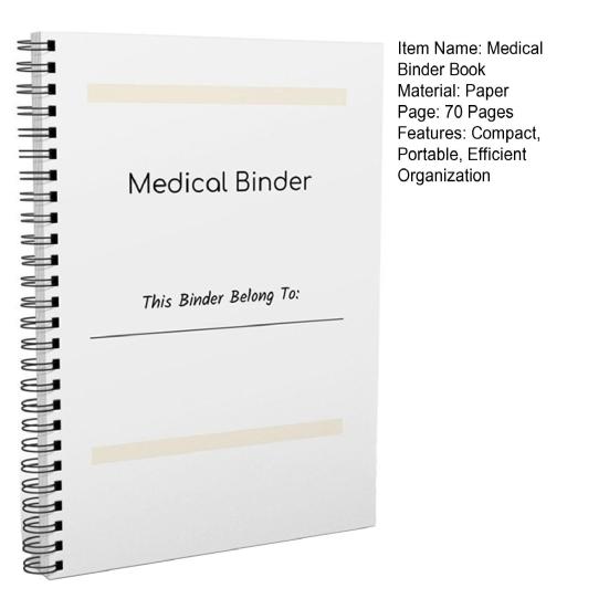 Медицинский планировщик, 70 страниц, дневник здоровья, журнал, спиральный дизайн, медицинский журнал для отслеживания состояния здоровья