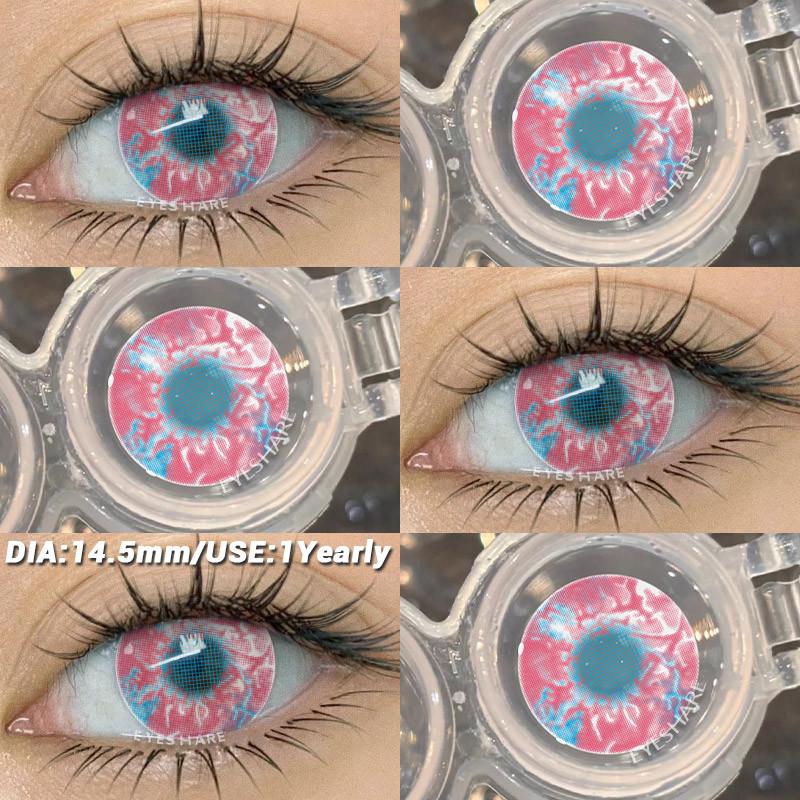 COD EYESHARE RAVEN BLACK Косплей Контактные Линзы Кроваво-красные Хэллоуин Макияж Глаз Линза Белые/Черные Сумасшедшие Косплей Мягкие Линзы