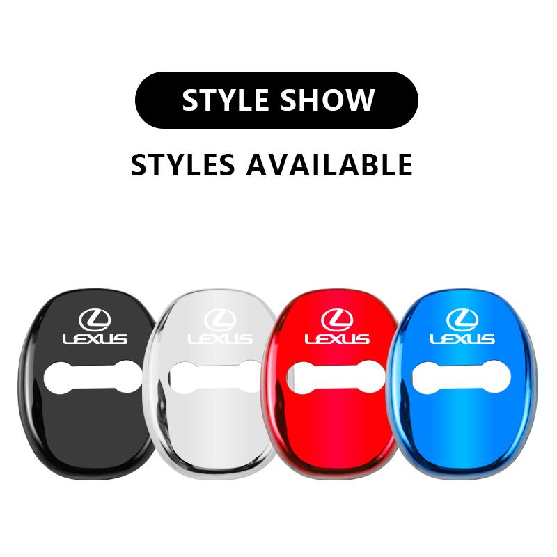 4PCS Car Door Lock Cover Metal Protection Accessories For Lexus RX300 IS200 IS250 ES350 Ct200h UX250h NX300h RX350 ES300h RX400hNJ7 