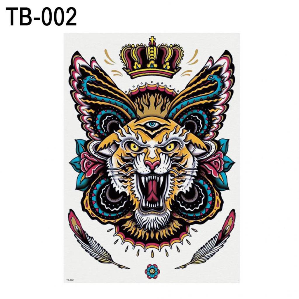 Large Black Men Women Waterproof Body Art Full Back Temporary Tattoo Stickers