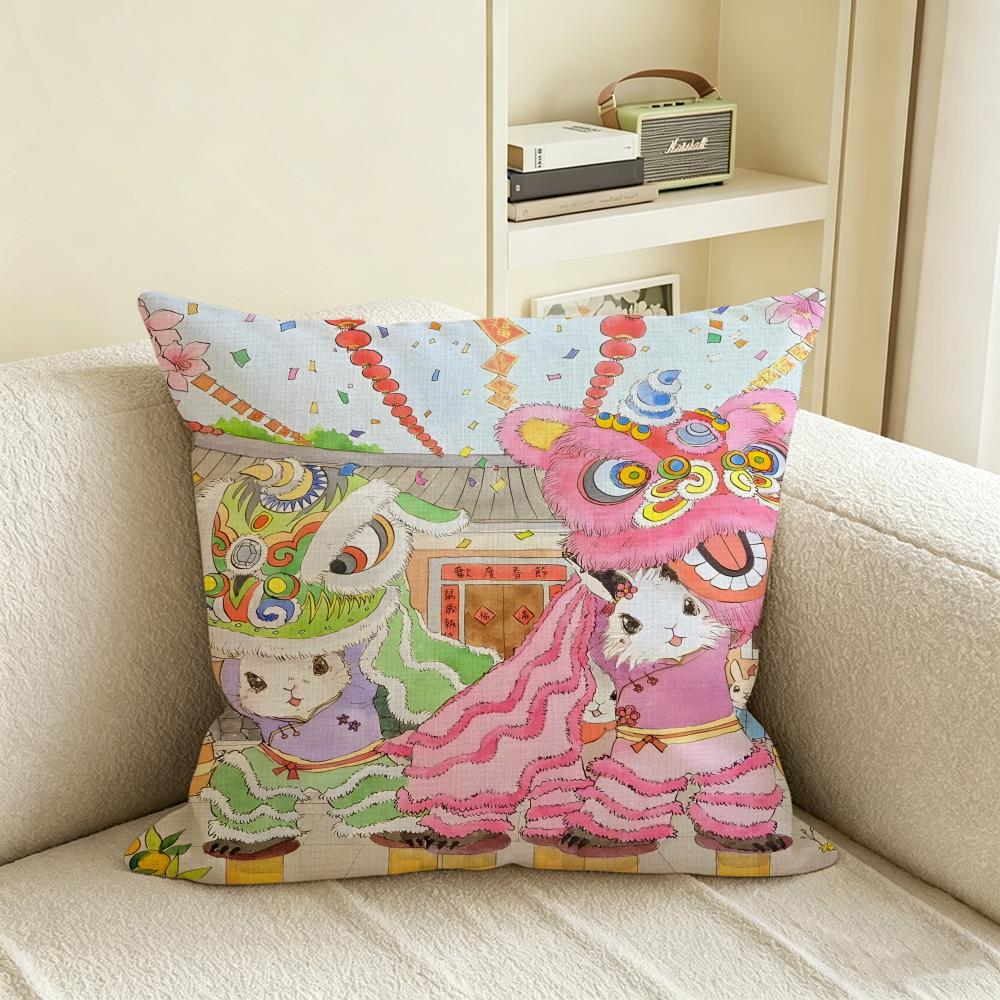 L-Longlegsart Cushion Cover Natural Linen Pillowcase Set, All-In-One Decor For Sofa, Bedroom & Chair