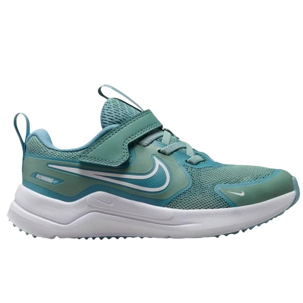 Nike Cosmic Runner Abrasion Resistant Low top Kids' Running Shoes Denim Green/White Children Aged 3 7 Years Old HM4400-008