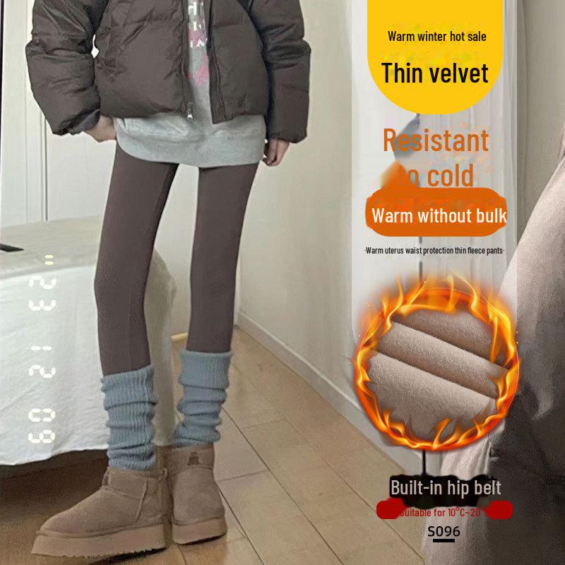 Женские плотные теплые коричневые штаны для йоги Shark с бархатом, идеально подходят для осени и зимы в качестве верхней одежды, облегающие леггинсы Barbie